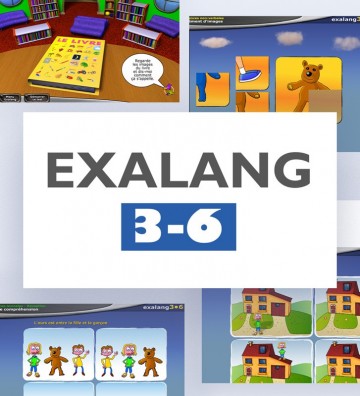 Exalang 3-6, logiciel d'évaluation du langage oral chez l'enfant de 3 à 6 ans. A destination des orthophonistes et logopèdes.